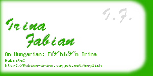 irina fabian business card